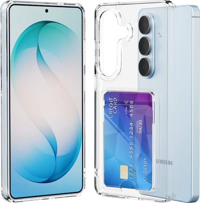 Hoesje - geschikt voor Samsung S26 Plus - Pasjeshouder - Transparant - Kaarthouder - Kristalhelder - Hard Case - hoes