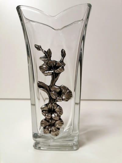 Vaas - Kristal  - Kurz Edeltin - 23cm .