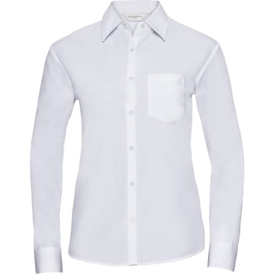 Russell Collectie Dames / Dames Lange Mouwen Shirt (Wit)