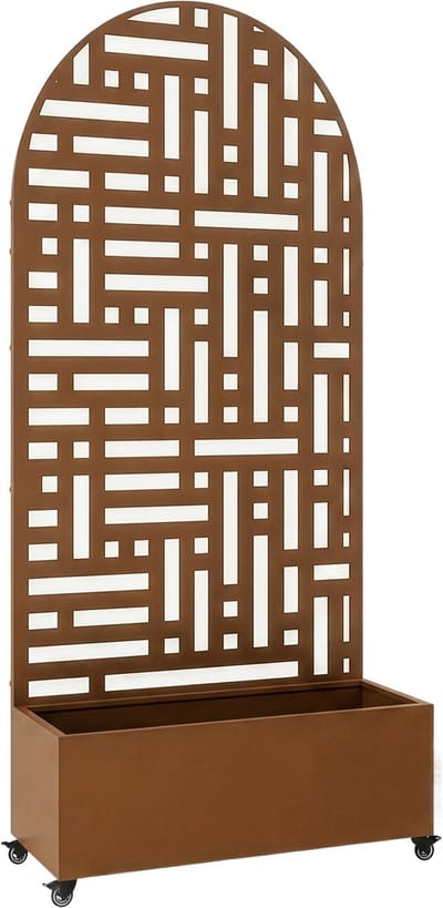 Plantenbak met privacyscherm Bernalda 190x82x38 cm bruin casa.pro