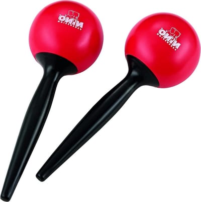 Plastic Maracas - Rammelaars Shakers - Muziek Maken - Ergonomische Handgreep - 1 Paar - Rood