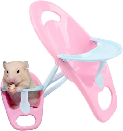 Hamster eetstoel - Klein dier meubel - Comfortabel voeren - Robuust ABS materiaal - 13 x 11.5 x 17 cm