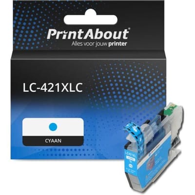 PrintAbout Inktcartridge LC-421XLC Cyaan Hoge capaciteit geschikt voor Brother