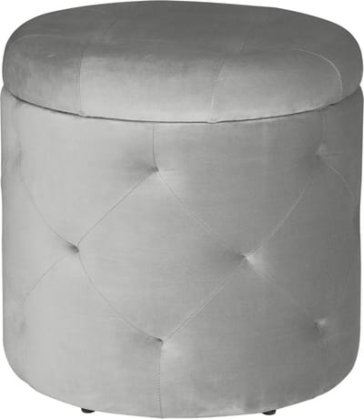 Happyment® Luxe velvet poef - Voetenbank met opbergruimte - Opbergbox hocker - Zitkist met deskel - Black friday - Kerstcadeau - Grijs