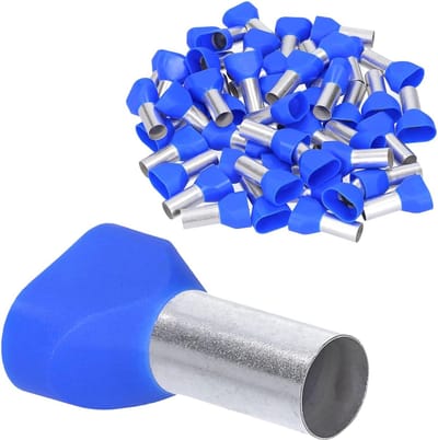 50 stuks Kalitec AET1625BL dubbele adereindhulzen geïsoleerd 2x16,0mm² 25mm lang blauw I Made in Germany I Industriële kwaliteit