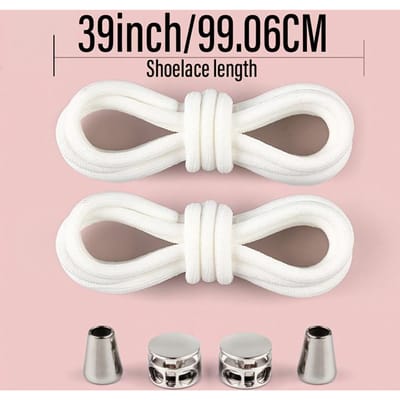 1 Paar Duurzame Metalen Ronde Elastische Veters zonder Strikken, Hoge Elasticiteit voor Gemakkelijk Aan- en Uittrekken, Verstelbare Pasvorm voor Laarzen, Schoenaccessoires 1 pair gray