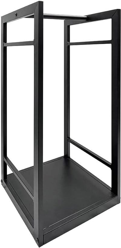 Houtopslag Rek - Haardhouthouder - Haardhout Opslag - Robuust Stalen Frame - 33 x 33 x 68 cm - Zwart