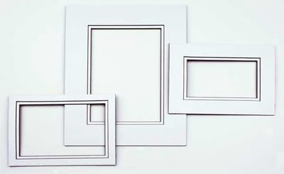 Passepartout Dubbeldik Wit/Zwart 20,3x25,4cm (10 stuks)