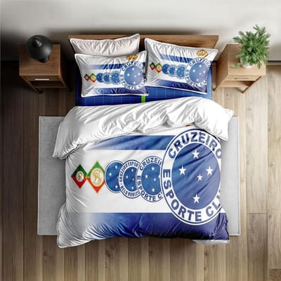 Cruzeiro Esporte Clube Dekbedovertrek Set zonder laken King Queen Double Full Twin Single Maat Beddengoed Set 135x200cm