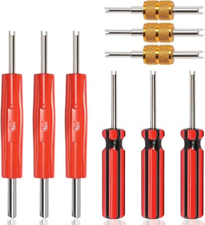 Ventieluitdraaier en bandenventielverwijderaar voor auto, motorfiets en fiets - 9 stuks reparatiegereedschap met handige sleutels en accessoires