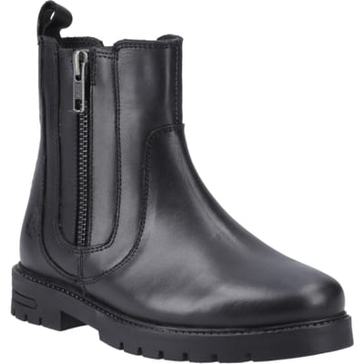 Hush Puppies Liana Leren Zwarte Meisjeslaarzen
