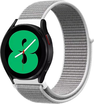 By Qubix - Geschikt voor Garmin bandje - Geschikt voor Garmin Vivoactive 4 / 4L - Sport Loop nylon bandje - Grijs - Smartwatch bandje 22mm