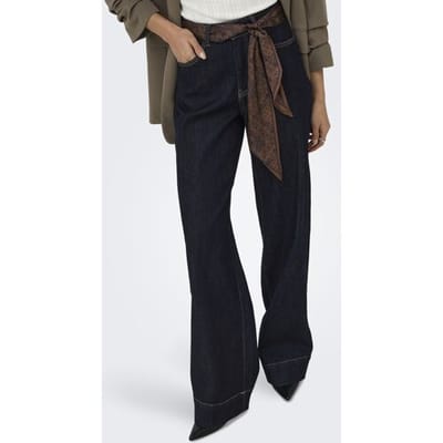 Only blauwe dames jeans   High waist   Madison   Rinsewash wassing   Wide leg fit   5-Pocket zakken   Knoop- en ritssluiting   High waist Blauw M/34