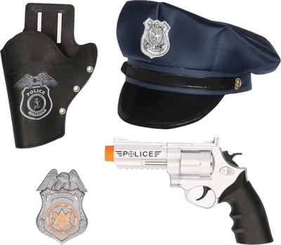 Politie agent verkleed set - 3 delig - kinderen - politiepet blauw en accessoires - Carnaval