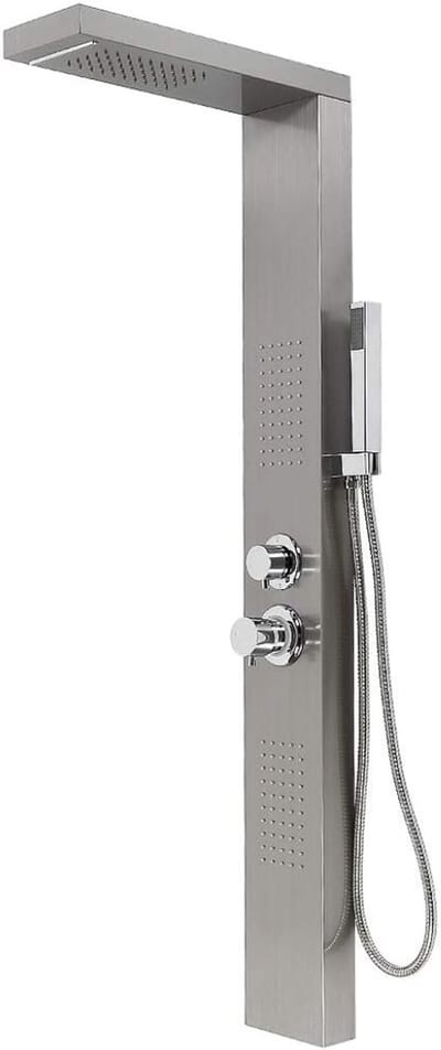 Nexvo® Douchepaneel met Thermostaatkraan - Douchekolom - Douchepaneel Hoekmontage - Zilver - 15cm x 47cm x 130cm