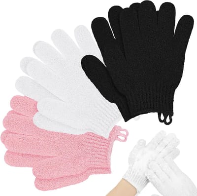 Set van 6 Peeling Handschoenen voor Lichaamspeeling, Massage en Spa, Ideaal voor Dode Huidverwijdering en Verzorging