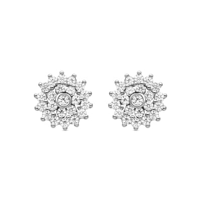 Luxenter Sterling zilveren 925 oorbellen met gerhodineerde briljant zirkonia - Maliai