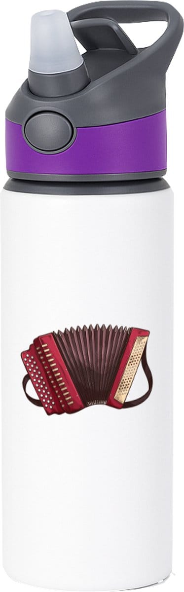 Hacebo® - Accordeon waterfles met rietje paars - Muziek - Muziekanten - Instrument - snaarinstrument - muzikanten - water fles - 650ML