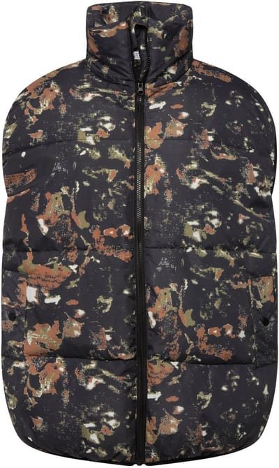 Studio Untold - Dames - Doorgestikte bodywarmer oversized all-over print - Zwart - Maat 46+