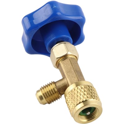 Soupape de sécurité universelle pour réfrigérant Laiton 1cm Diamètre Soupape de cylindre Remplacement pour Climatiseur Domestique Jaune