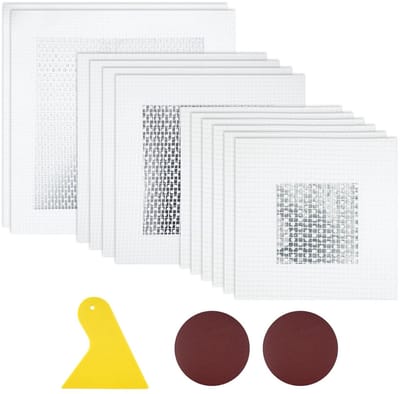 Set van 12 Zelfklevende Wandreparatie Patches 10/15/20 cm met Schraper en Schuurpapier voor Droogwandreparatie van Scheuren en Gaten