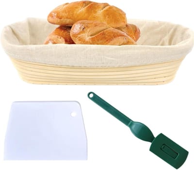Rijsmandje Brood - Broodmand Ovaal - Brood Bakken - Handgemaakt Rotan - 26 x 15 x 8 cm - Meerkleurig