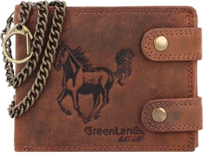Greenland Nature Montenegro Portemonnee RFID-bescherming Leder 12 cm - Jongens - Horizontaal - horse