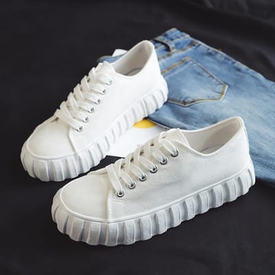Version coréenne de La Tendance des Chaussures en Toile Tout-aller Chaussures Décontractées de Printemps pour Femmes Chaussures Blanches Basses pour Étudiantes 36 gray