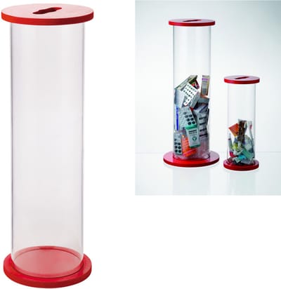 GSG24 Serie - Pojemnik voor Gebruikte Batterijen - 17,5L - Acrylaatglas - Aantrekkelijk Ontwerp