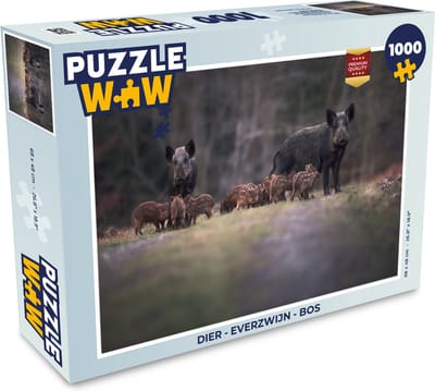 Puzzel Dier - Everzwijn - Bos - Legpuzzel - Puzzel 1000 stukjes volwassenen