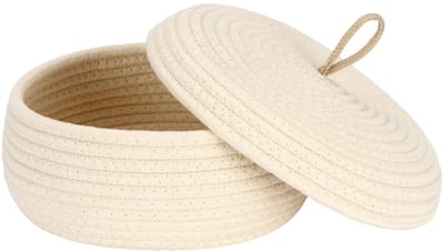Allecto - Opbergmand - Multifunctionele organizer - Crème - Katoenen touwmand - Ideaal voor thuis - 10 x 4,5 inch