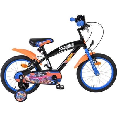 Hot Wheels Kinderfiets - Jongens - 16 inch - Zwart Oranje Blauw - Twee Handremmen