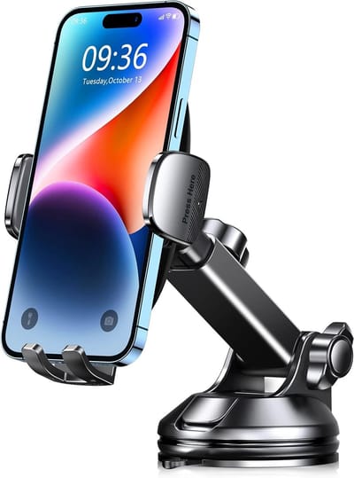 Famanu Mobiele telefoonhouder voor de auto, extreem sterke zuigkracht universele telemovelhouder, voorruit en dashboard, voor mobiele telefoons van 10,2-17,8 cm (4-7 inch), bediening met één