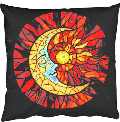 Sierkussens - Kussentjes Woonkamer - 50x50 cm - Mozaïek - Glas - Maan - Donkerblauw