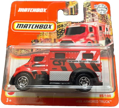 MATCHBOX MBX ARMORED TRUCK CST CONTINENTAL SECURITY TRANSPORT 85/100 RED 1:64 METAL SHORT CART