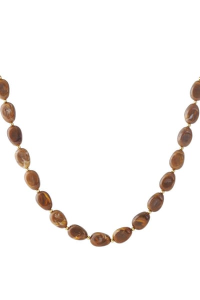 Bijoutheek Collier Statement Kralen Brown