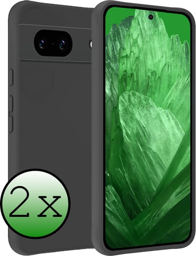 Hoesje 2 Stuks - Geschikt voor Google Pixel 8a - Sterk & Shockproof - Case Siliconen - Back Cover - Telefoon Hoes - Zwart