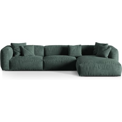 3-zits hoekbank Martina rechts velvet | Micadoni