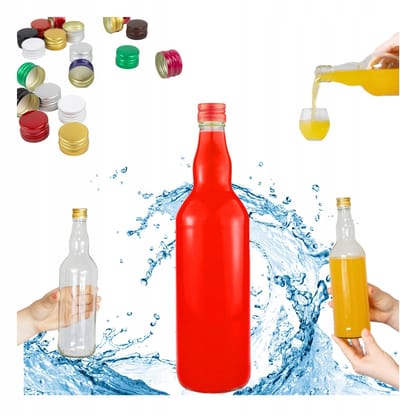 Bimberek Monopol Serie - Glazen Fles - 0,7L - Heldere Kleur - Inclusief Deksels