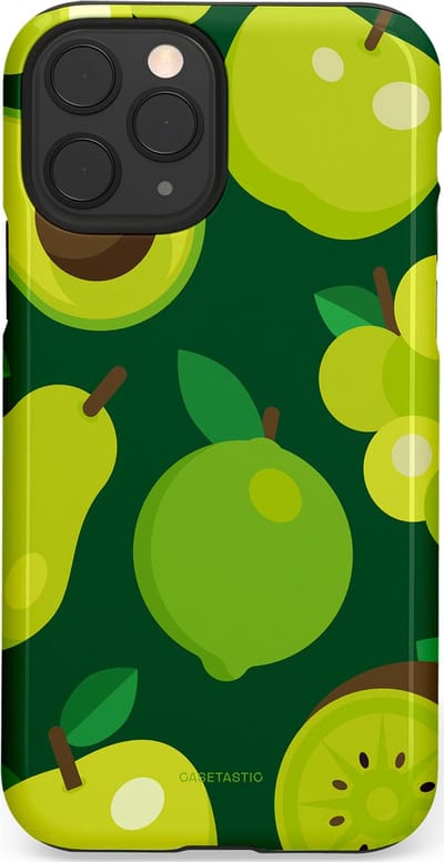 Casetastic Hoesje Geschikt voor Apple iPhone 11 Pro - Stijlvolle Beschermende Duo-layer Case - Peren Appel Groen