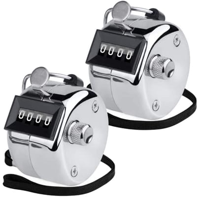 Tally Counter - Digitale Clicker - Activiteiten Tellen - Metalen Behuizing - 4 Cijfers - Zilver