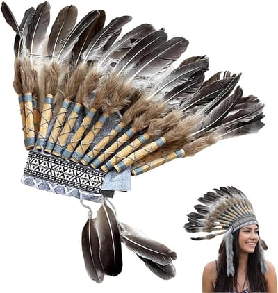 Unisex Indian Style Hoofdband met Veertjes voor Feestjes en Carnaval - Perfecte Fotoproducten en Kostuumaccessoire