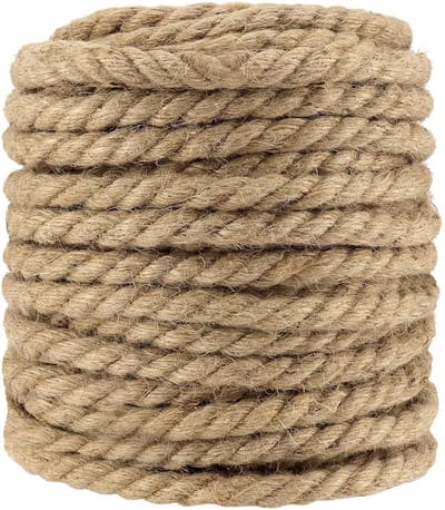 Dailygoods- Jute Touw 10 mm - Gedraaid Natuurlijke Jute - Sterk/Duurzaam - Tuinieren/Kamperen - Decoratie/Bundelen - 50 m Lengte
