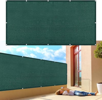 Balkon Privacyscherm - Windscherm Balkon - Privacy Creëren - UV-Bescherming 98% - 180 x 850 cm - Donkergroen