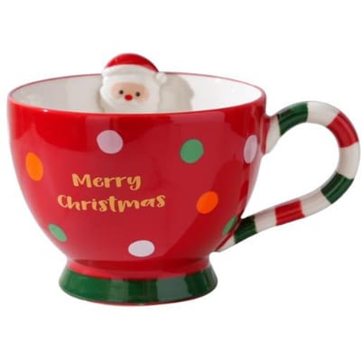 Kerst Klein Cadeau Ontbijtkop Kerst Grote Capaciteit Waterbeker Hoge Temperatuur Bestendigheid Beker Keramische Beker Huishoudelijke Mok 500ml