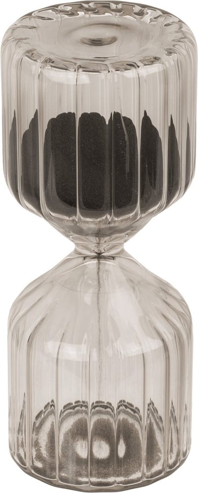 Out of the Blue Zandloper - homedeco - 10 min - zwart - glas - 6 x 13 cm