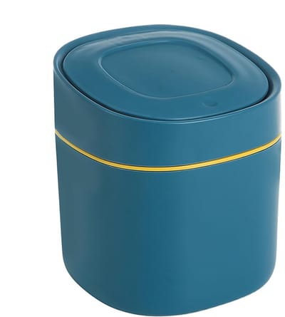 Kleine Prullenbak - Bureau Afvalbak - Ruimtebesparend Opbergen - Multifunctioneel Gebruik - 16x14x14 cm - Blauw