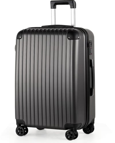TAN.TOMI 28-inch Grote Reiskoffer - Cijferslot - 49x30x74 cm - 98L - Lichtgewicht, Waterdicht & Duurzaam - Donkergrijs