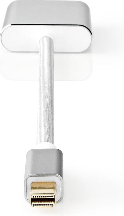 Nedis Mini DisplayPort-Kabel - DisplayPort 1.2 - Mini-DisplayPort Male - DVI-D 24+1-Pins Female - 21.6 Gbps - Verguld - 0.20 m - Rond - Gevlochten - Zilver - Cover Window Box