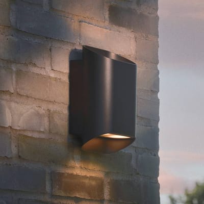 Nordlux Buitenwandlamp Nico 22 Round, zwart, metaal, up/down, IP54